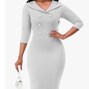 White dress, 1950’s throwback design.